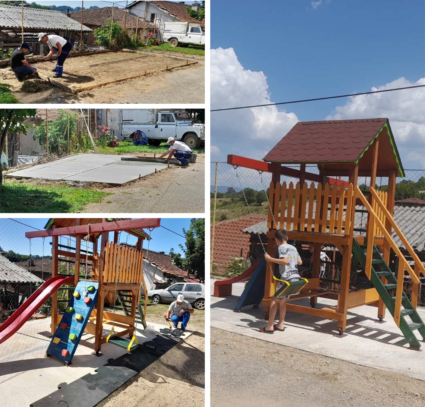 The landscaping activities of a fun corner with a children's playground and a place for rest in Vladimirovo has been completed